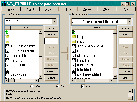 WS_FTP LE screen capture